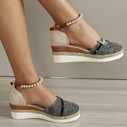 Sandalias de Tacón con Lazo para Mujer Elegantes