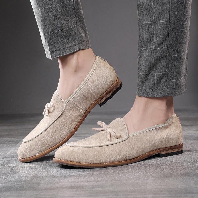 Mocasines Hombre Cuero Genuino Lazo Elegante