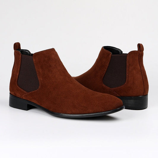 Botas Hombre Cuero Chelsea Puntera Plana - Vestiria