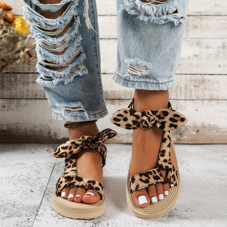 Sandalias planas mujer estampado animal print - Vestiria