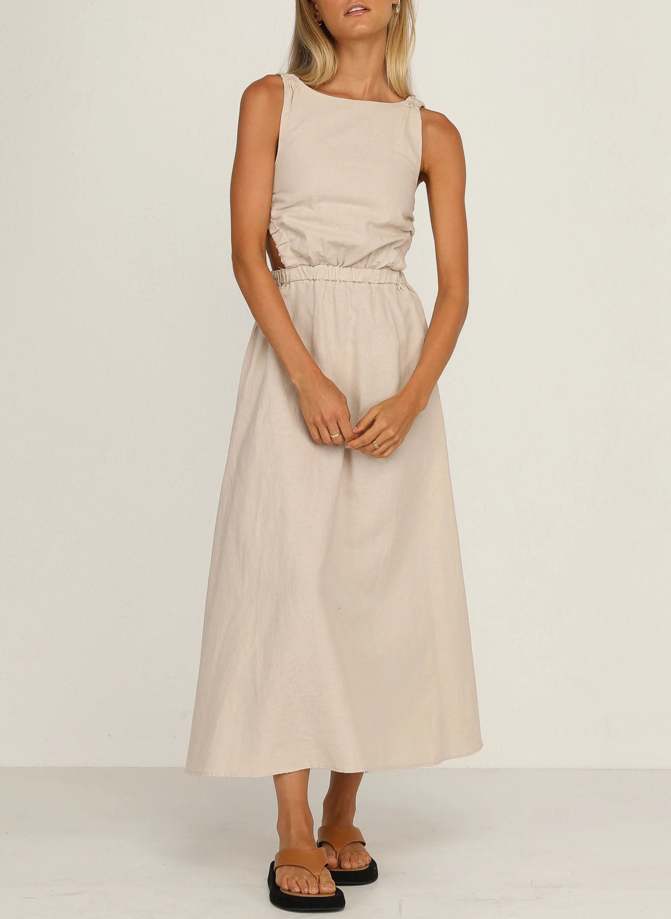 Vestido Mujer Algodón Lino Estilo Boho