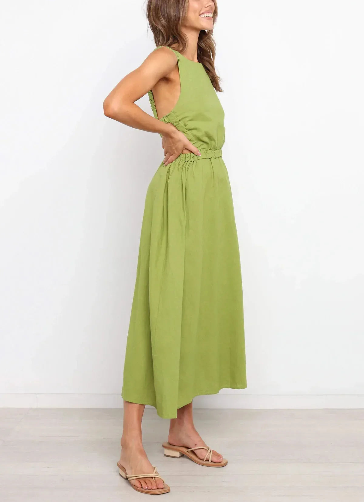 Vestido Mujer Algodón Lino Estilo Boho