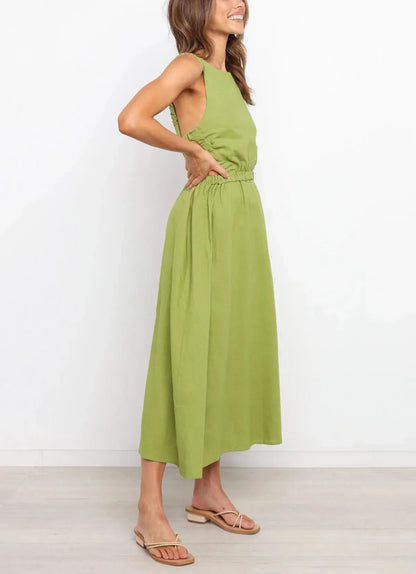Vestido Mujer Algodón Lino Estilo Boho