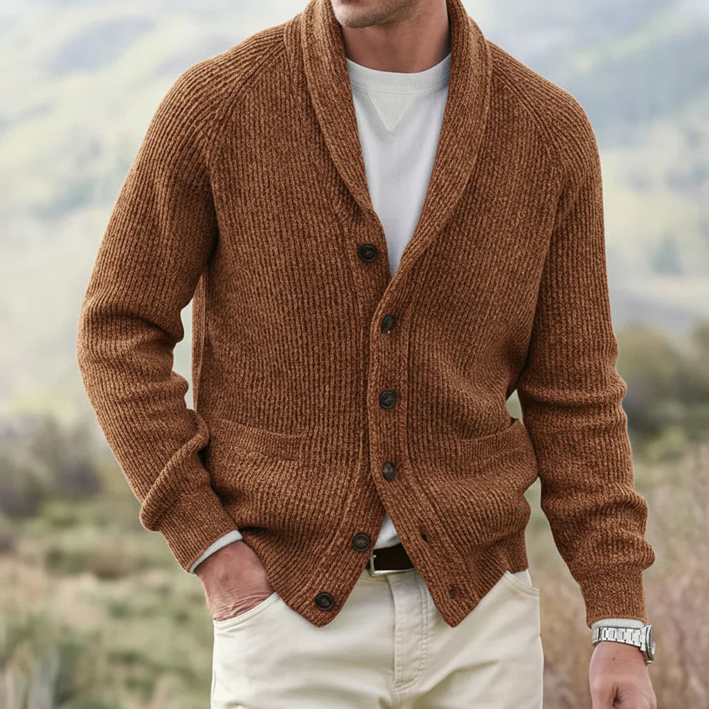 Cárdigan Hombre Primavera Cuello Chal