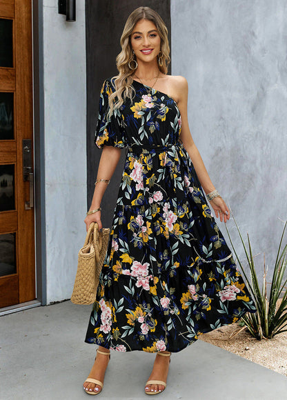 Vestido Largo con Lazo Elegante