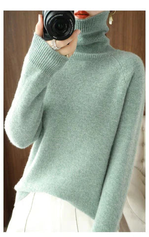 Sudadera de lana suave cuello alto