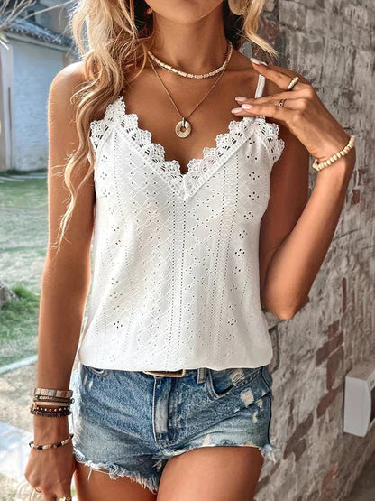 Top de Encaje Elegante Sin Mangas