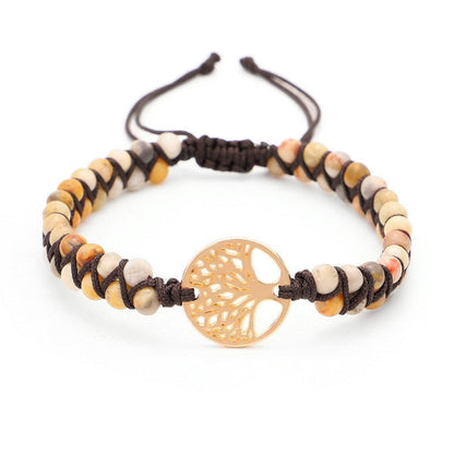 Pulsera Yoga Natural con Dije Árbol de la Vida