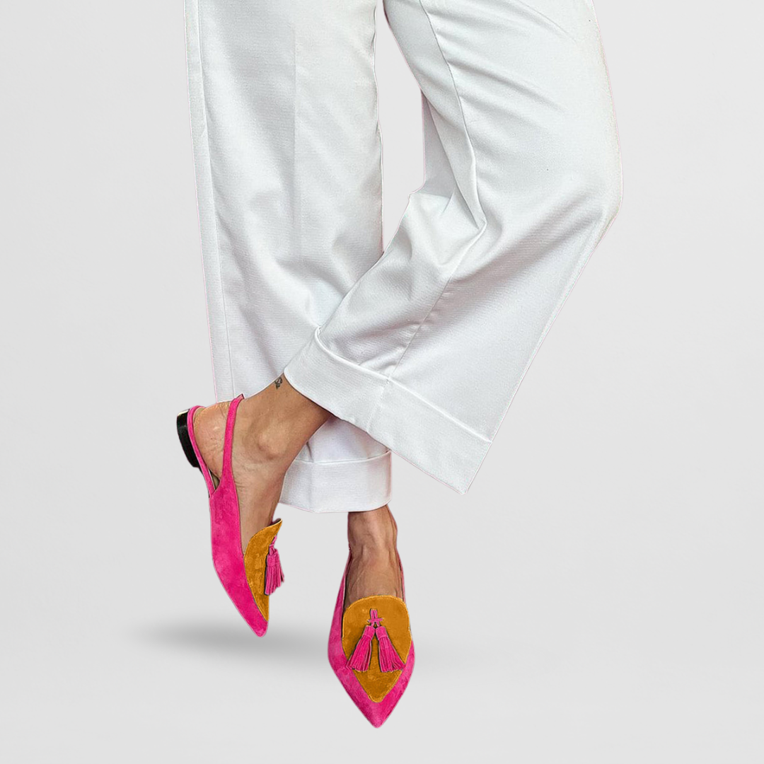 Mocasines Mujer Punta Fina con Borlas Elegantes