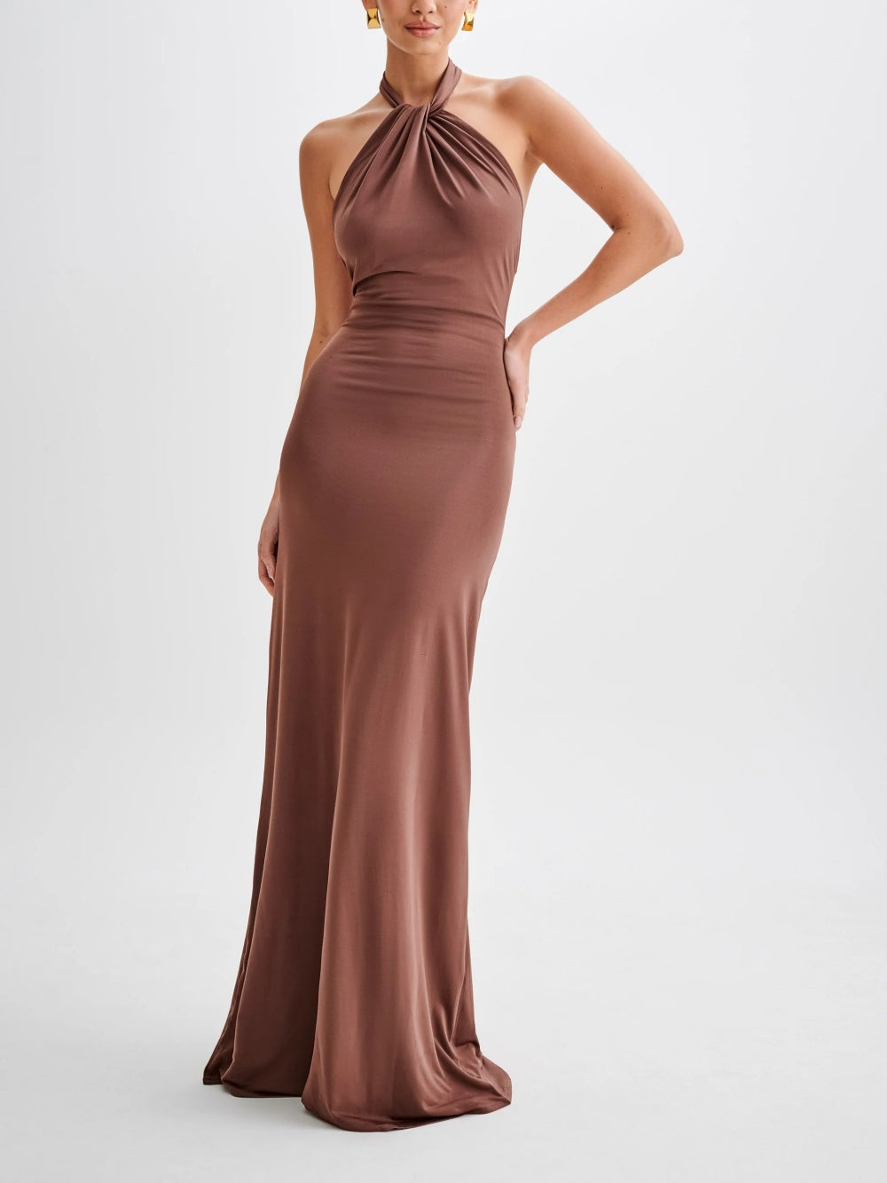Vestido Fiesta Halter Escote Espalda Abierta Mujer