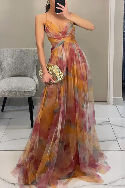 Vestido Largo Floral Elegante Mujer
