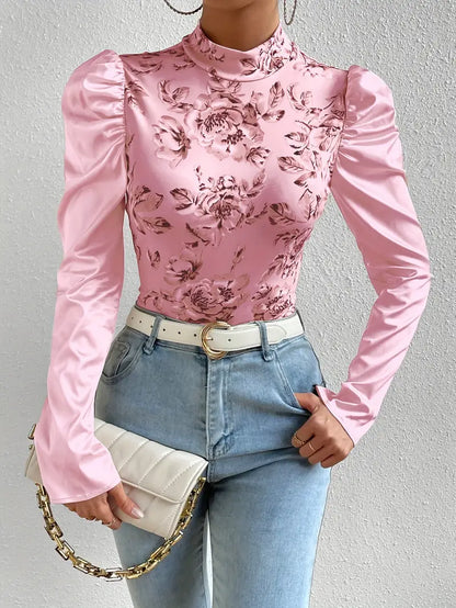Blusa Raso Elegante Mangas Voladas