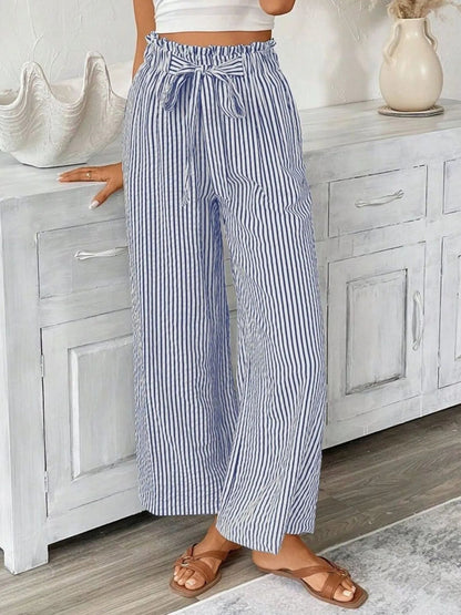 Pantalón Rayas anchas Cintura Alta Mujer