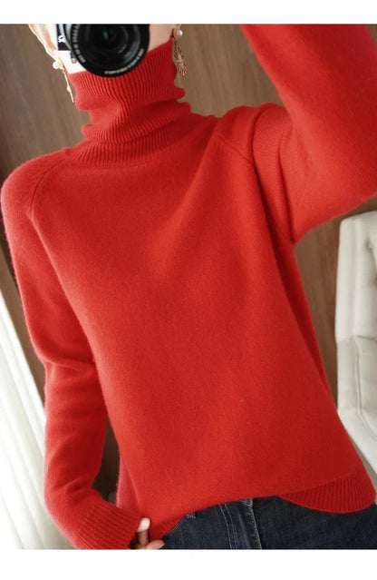 Sudadera de lana suave cuello alto
