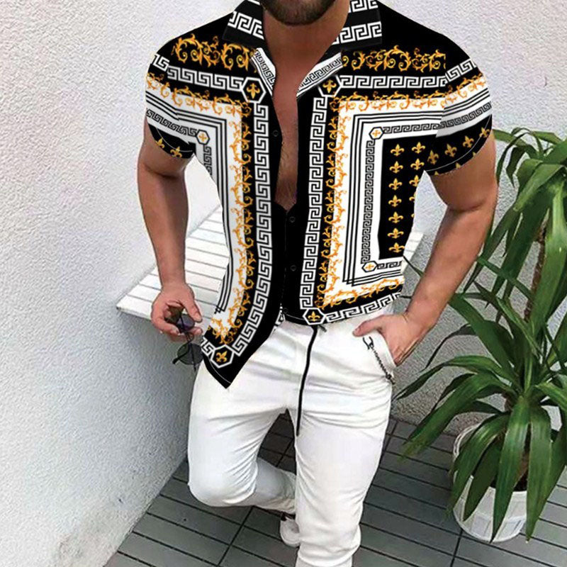 Camisa hombre manga corta estampado informal