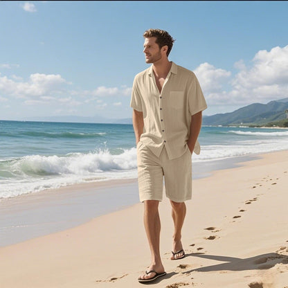 Traje de verano ligero para hombre lino fresco