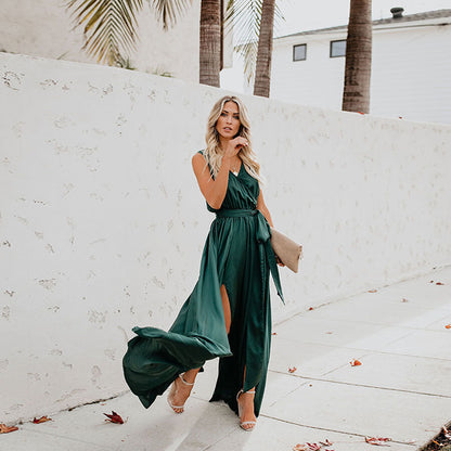 Vestido Elegante Sin Mangas Cuello Alto