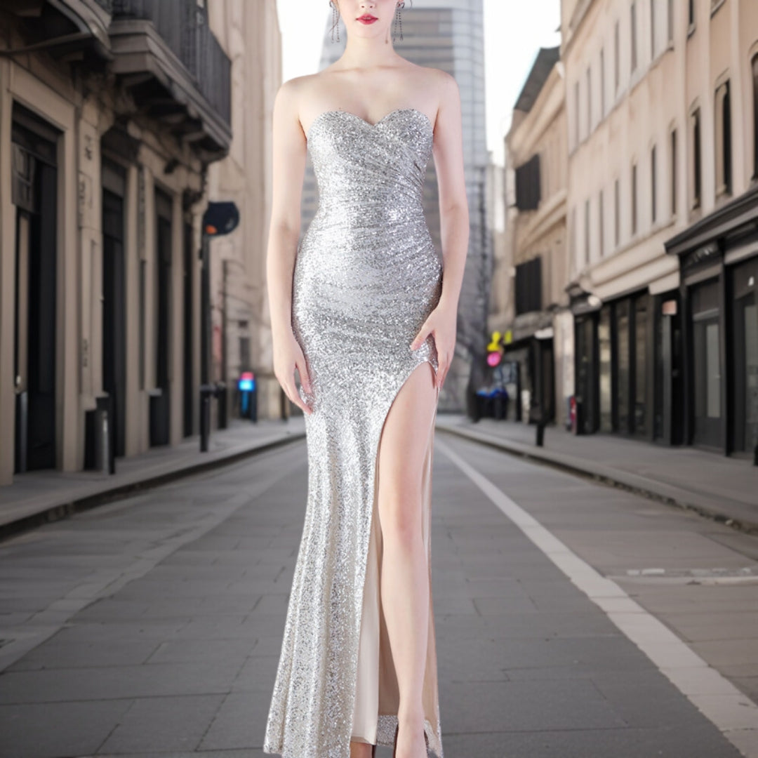 Vestido de Noche Glamuroso Brillante - Vestiria