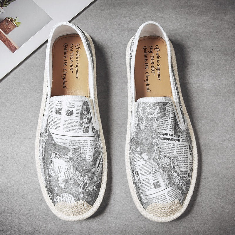 Zapatos planos hombre sin cordones estampado geométrico - Vestiria