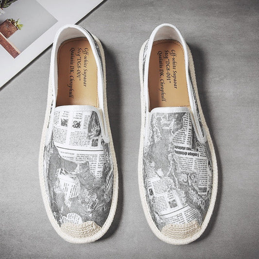 Zapatos planos hombre sin cordones estampado geométrico - Vestiria