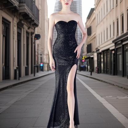 Vestido de Noche Glamuroso Brillante