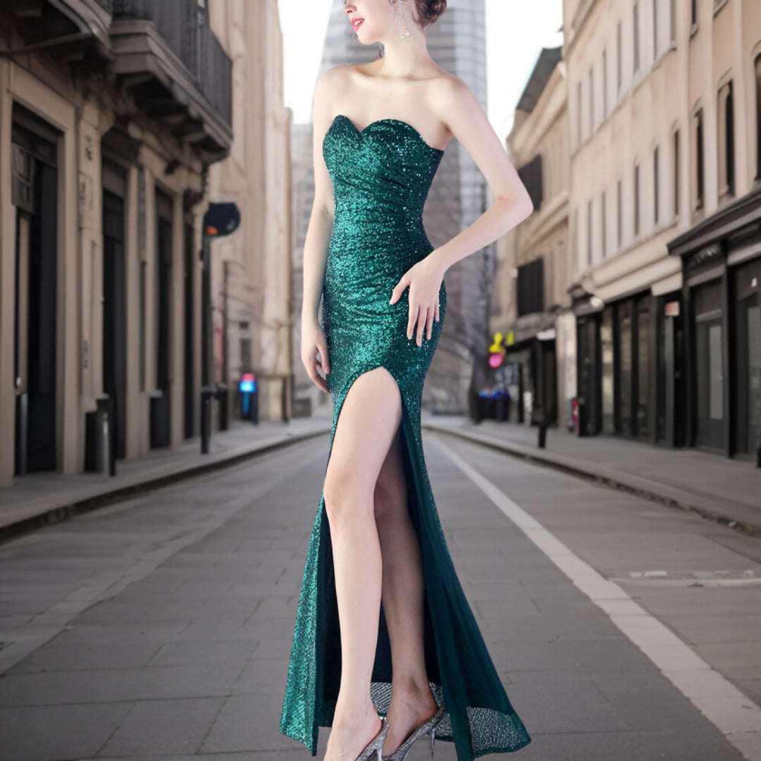 Vestido de Noche Glamuroso Brillante