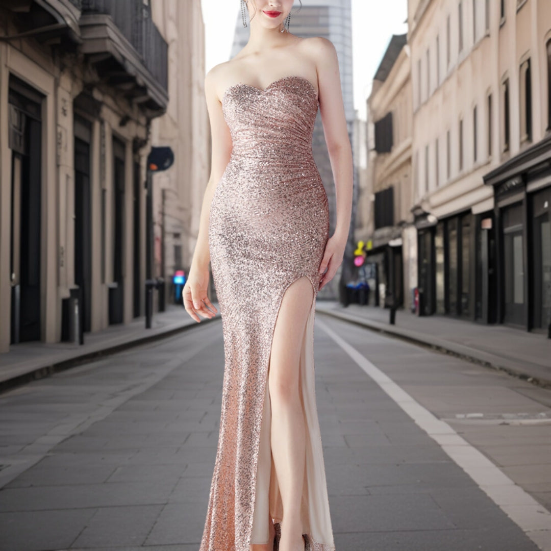 Vestido de Noche Glamuroso Brillante