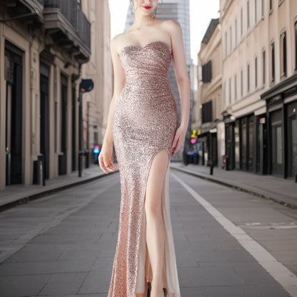Vestido de Noche Glamuroso Brillante