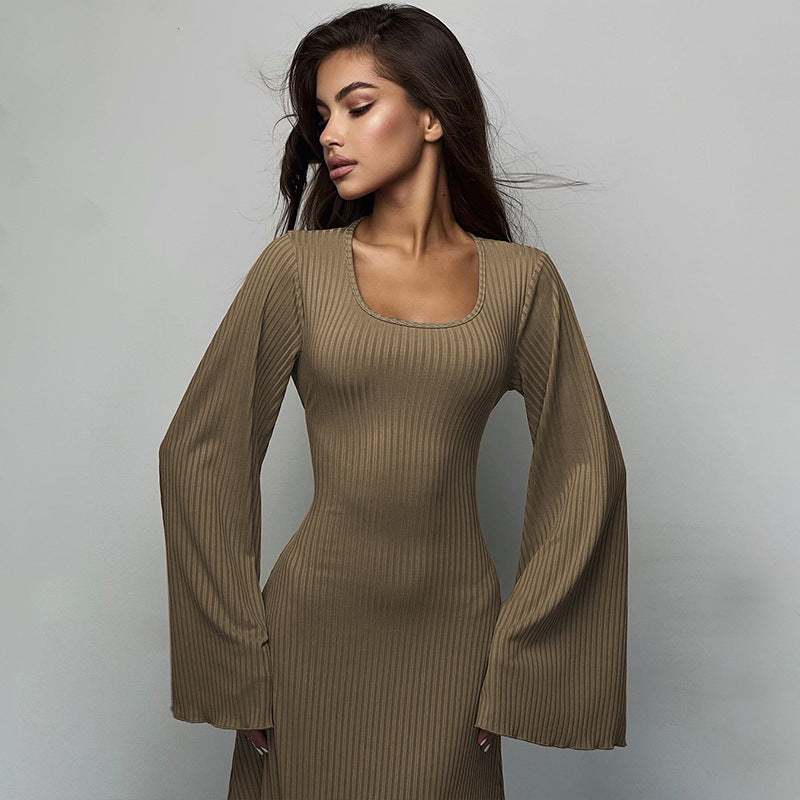 Vestido Mujer Manga Larga Estilo Boho