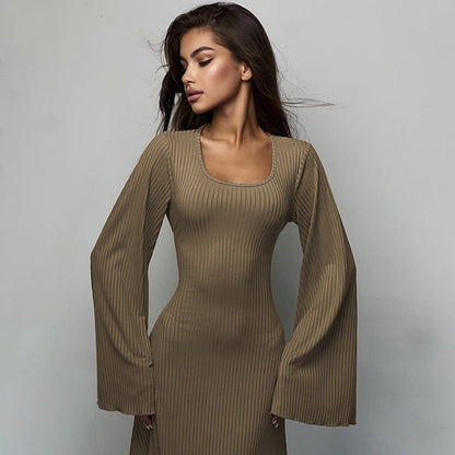 Vestido Mujer Manga Larga Estilo Boho
