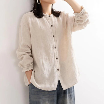 Blusa Mujer Abotonada Manga Larga Elegante
