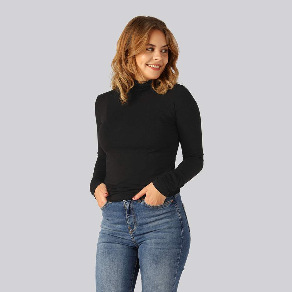 Suéter Mujer Cuello Alto Ajustado Elegante - Vestiria
