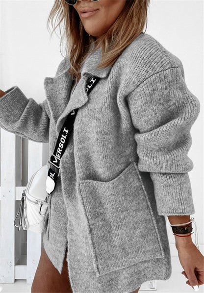 Cardigan Mujer Punto Mangas Amplias Cálido - Vestiria