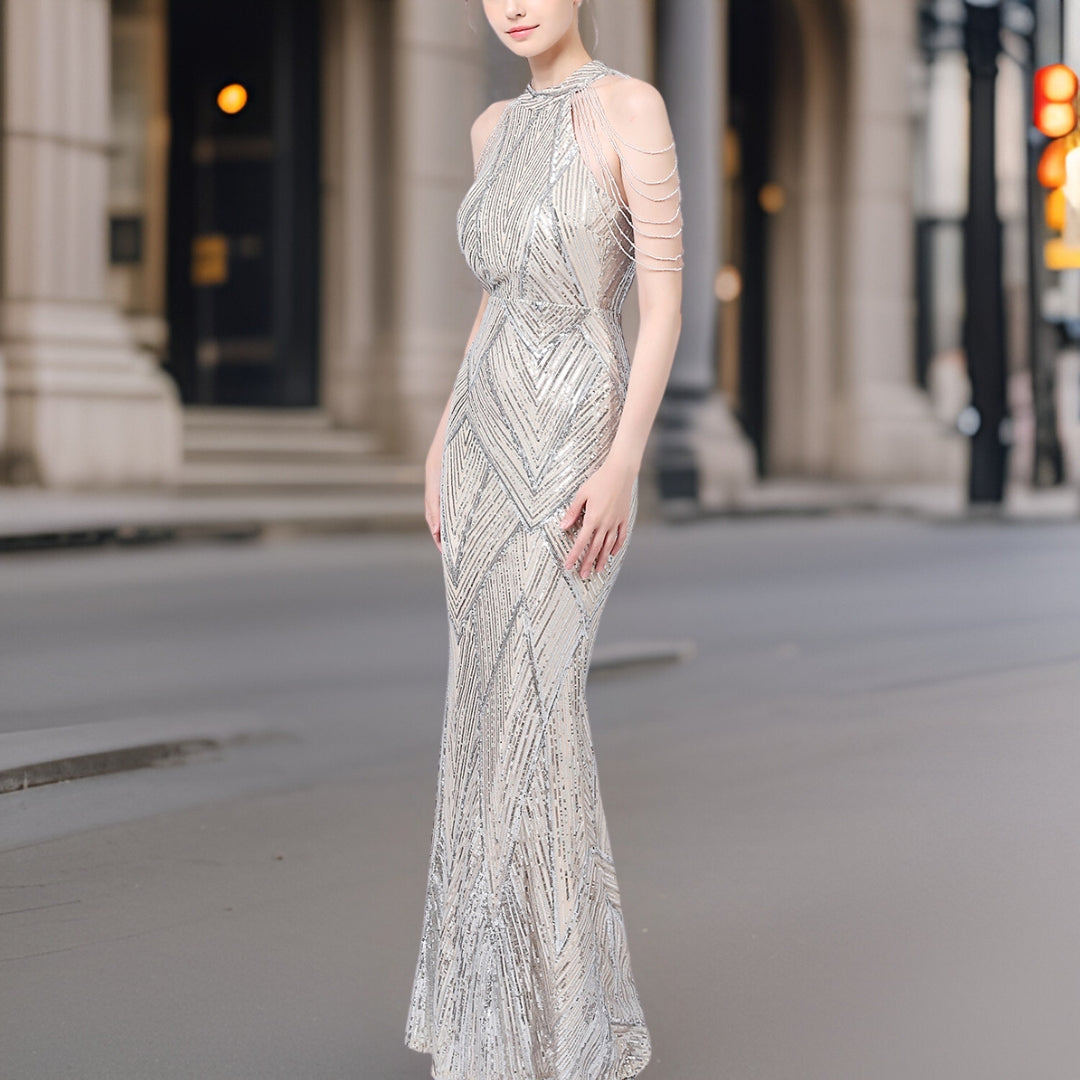 Vestido Noche Lentejuelas Elegante