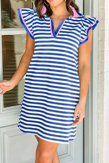 Vestido Corto Estampado Rayas Verano - Vestiria