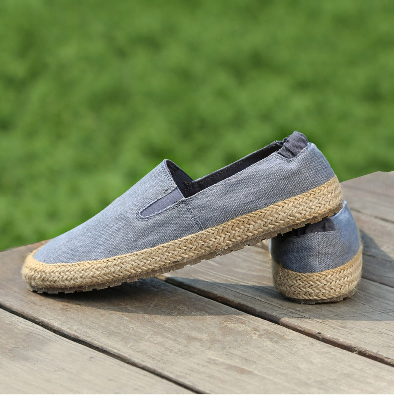 Alpargatas Hombre Lona Fresca con Suela de Yute Natural - Vestiria