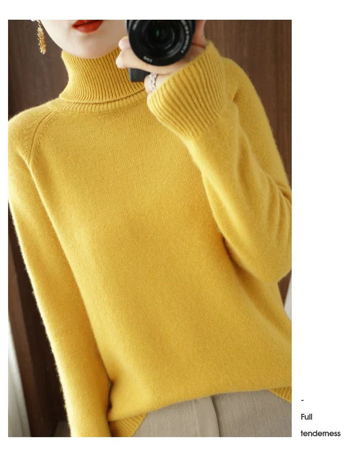 Sudadera de lana suave cuello alto