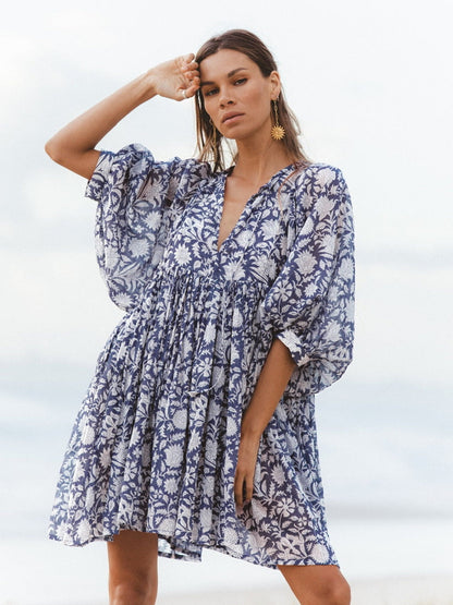 Vestido Floral Veraniego con Mangas Voladas