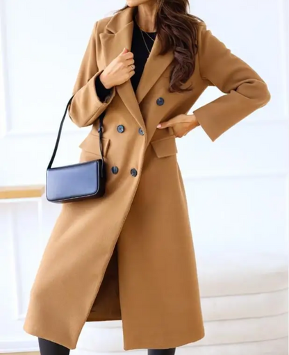 Abrigo Mujer Largo Elegante Corte Ajustado
