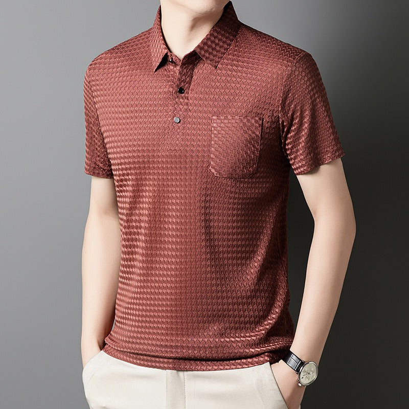 Polo Hombre Diseño Geométrico Bolsillo - Vestiria