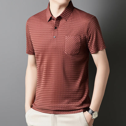 Polo Hombre Diseño Geométrico Bolsillo - Vestiria