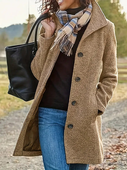 Abrigo Largo Mujer Estilo Clásico Elegante