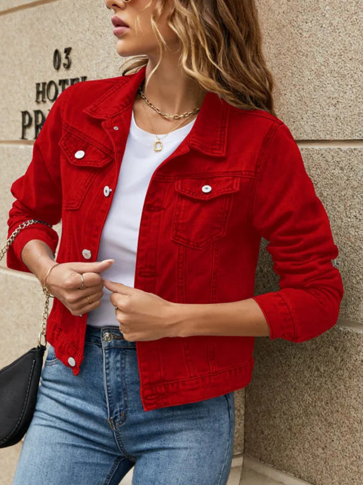 Chaqueta Vaquera Corta Estilo Casual