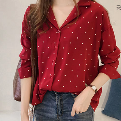 Blusa de Lunares Estilo Chic Mujer