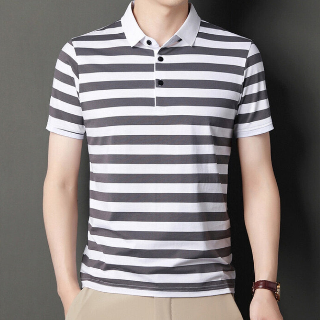 Camisa Polo Estriada Hombre Clásica