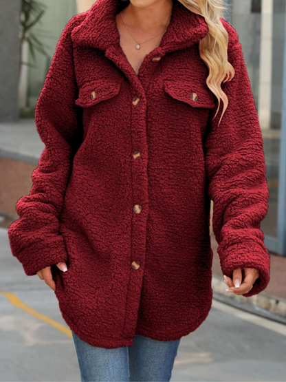 Chaqueta Oversize Forro Polar Cálido Invierno