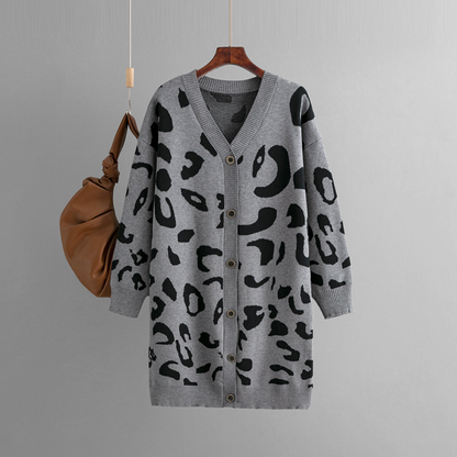 Cárdigan de punto leopardo suave
