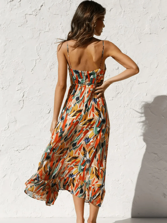 Vestido Midi Estampado Colorido - Vestiria