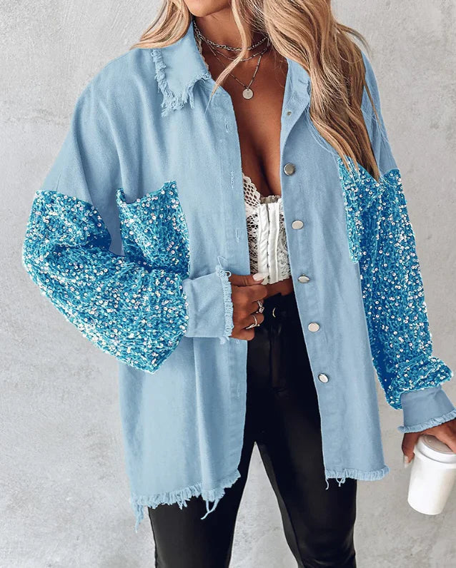 Chaqueta de Lentejuelas Brillante Fashion