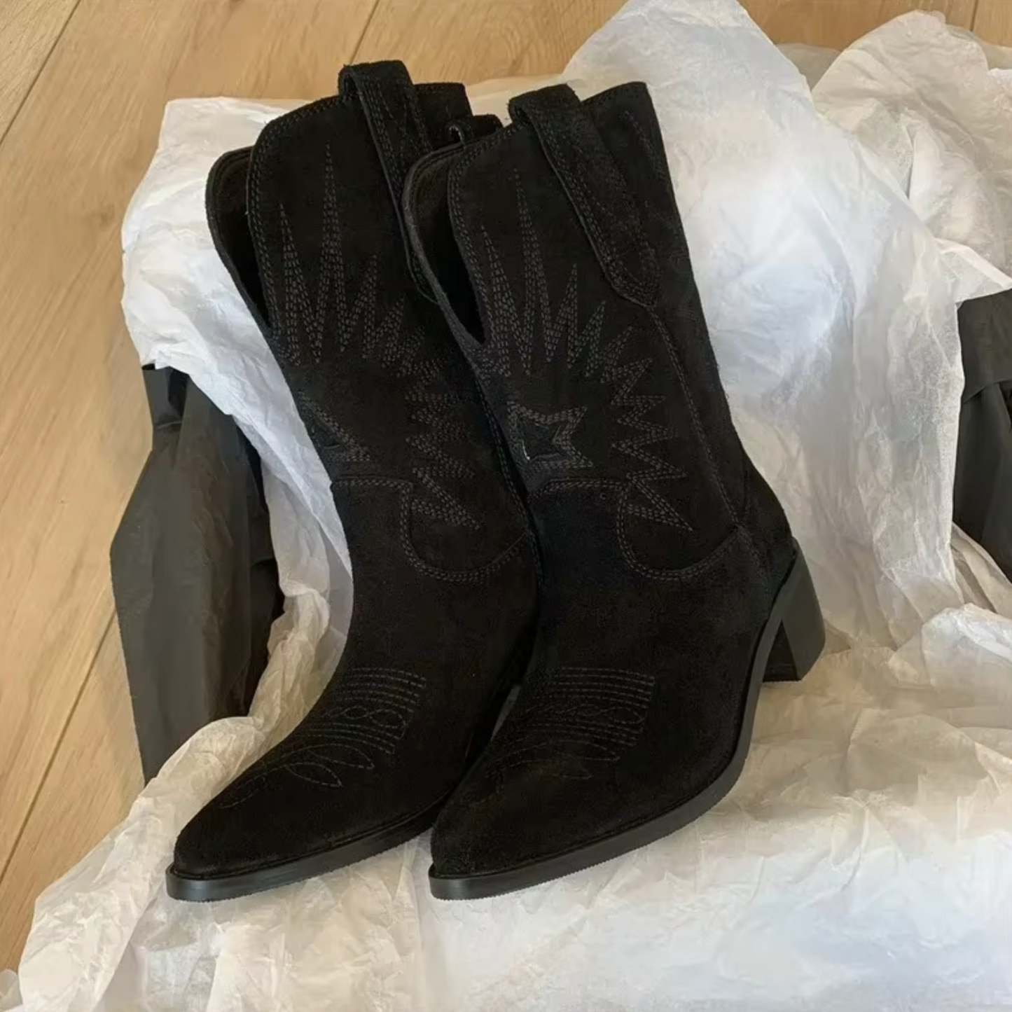 Botas Mujer Estilo Retro Bordado